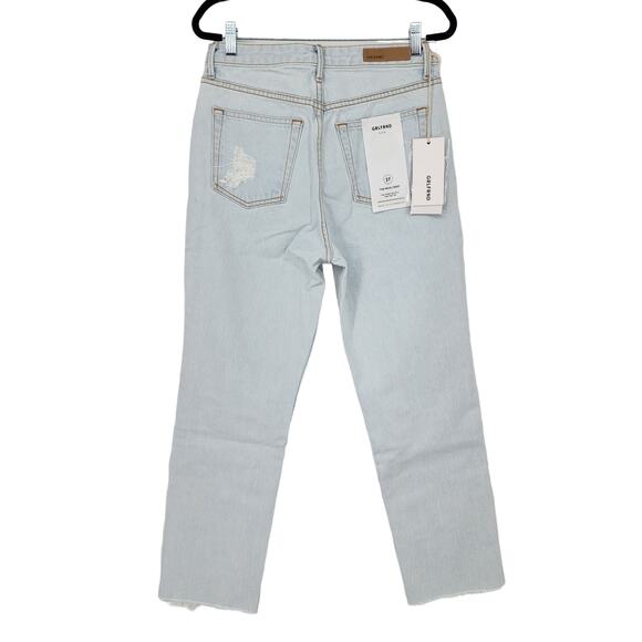 GRLFRND Button Fly Super High Rise Straight Leg Mica Crop Jeans In Romeo Size 27 - Picture 9 of 9